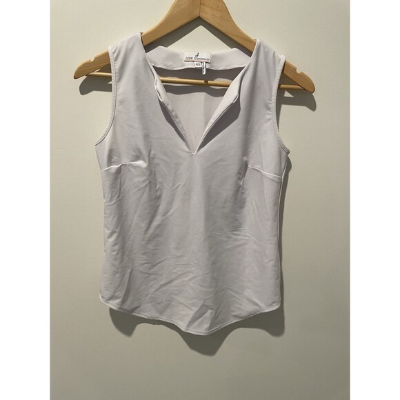 JUDE CONNALLY $118 Smooth Stretch Solid White V-Neck Casual Tank Top Size‎ XS - Picture 1 of 5
